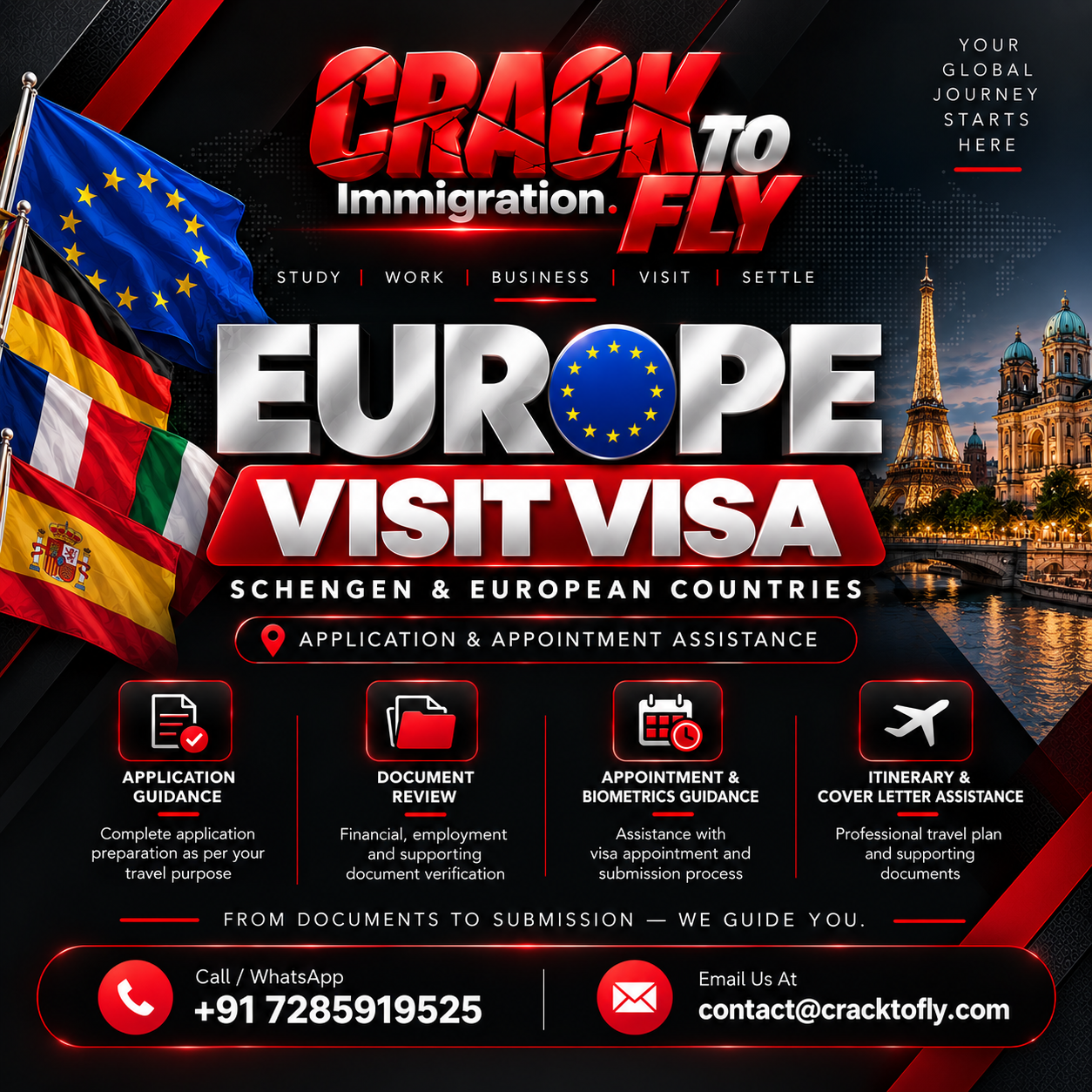 Europe / Schengen — SCHENGEN VISIT VISA — Crack To Fly catalogue artwork