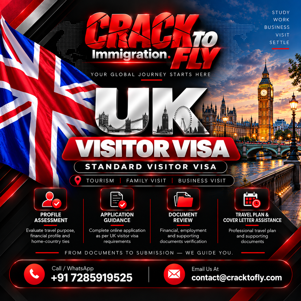 United Kingdom — STANDARD VISITOR VISA — Crack To Fly catalogue artwork